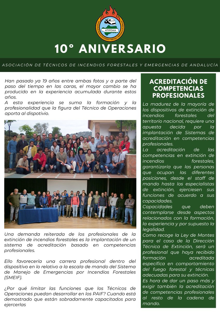Es el momento d una apuesta decidida x la aplicación d competencias profesionales en <a href="/Plan_INFOCA/">EMA INFOCA</a>
Un sistema d acreditación profesional ayudará a afrontar los retos q los incendios forestales nos plantean, garantizando q las funciones se ejercen x las personas mejor capacitadas
