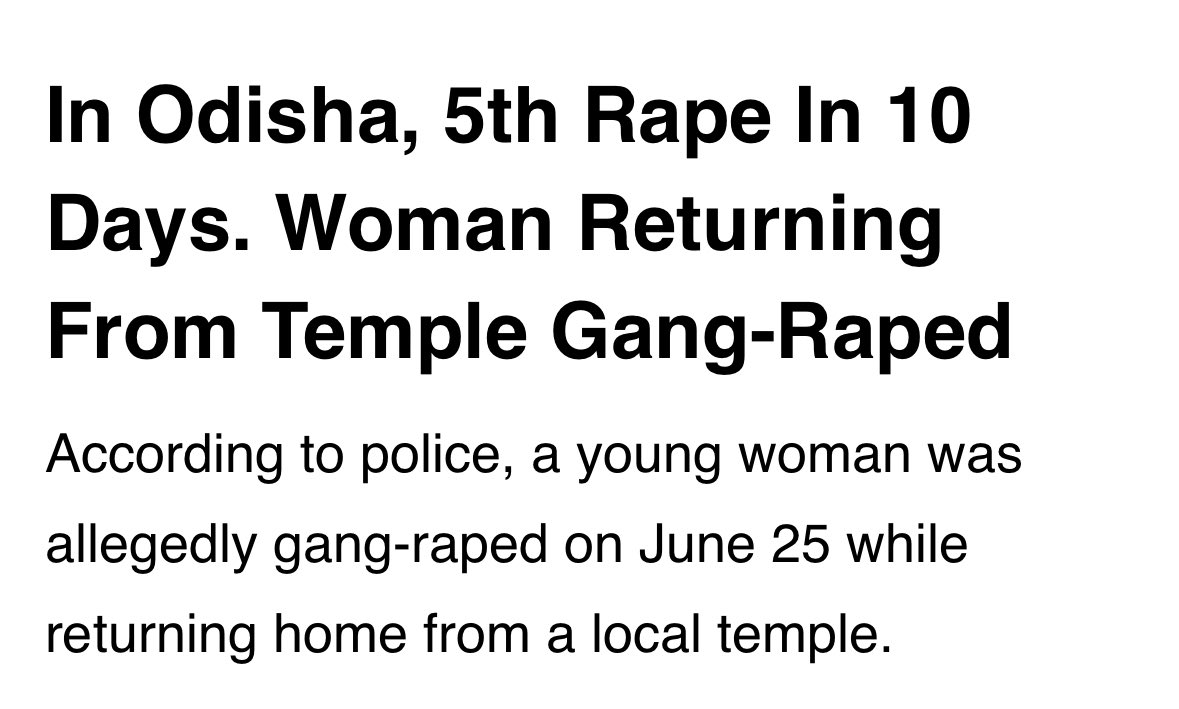 NPatnaikOdisha's tweet image. Rape is becoming the new normal in Odisha.

Shocking and horrifying - once again, Odisha is in the news for the worst reasons. After the brutal #Gopalpur gangrape, five separate rape cases have been reported in just ten days.

Under the BJP government, the horrors don’t seem to