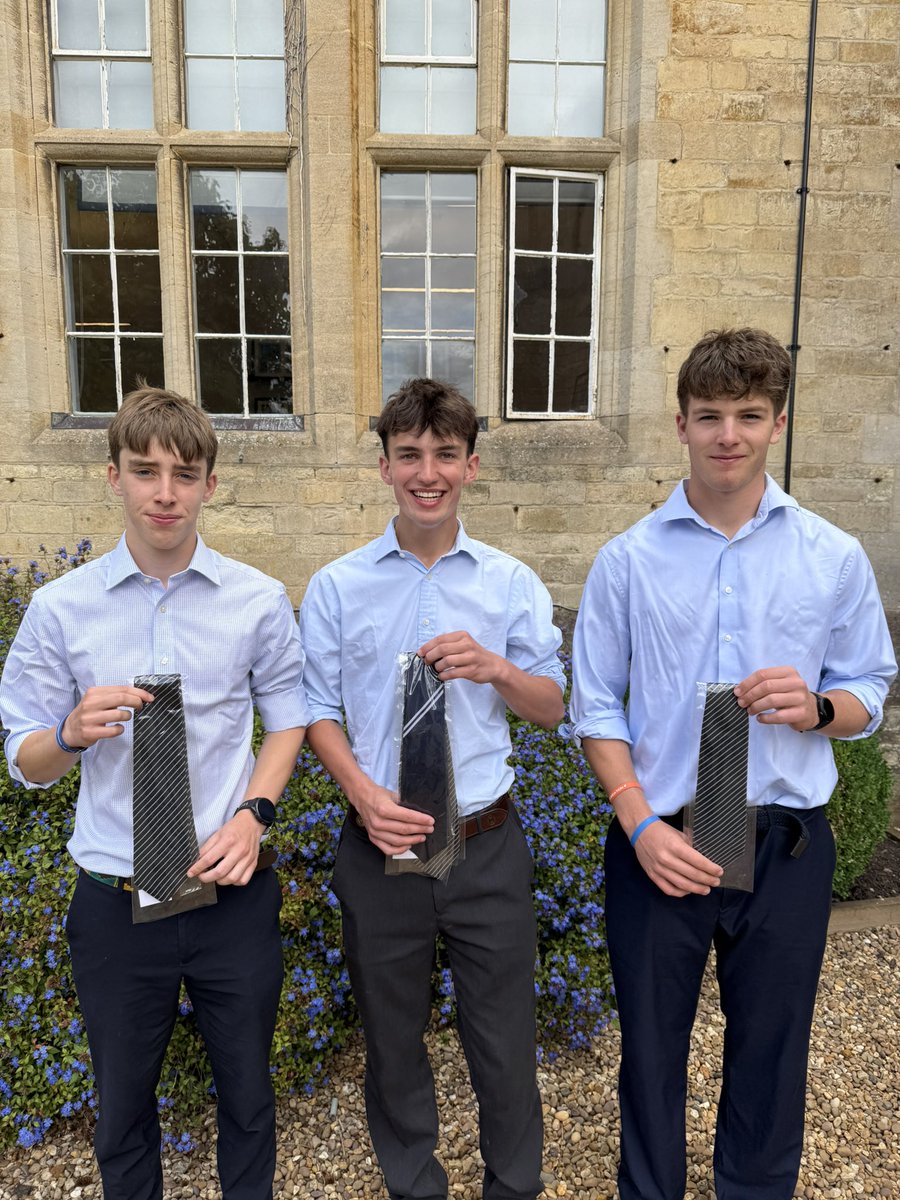 Three very proud School Pollies for next year - well done chaps! #UppinghamFircroft🟢🟡