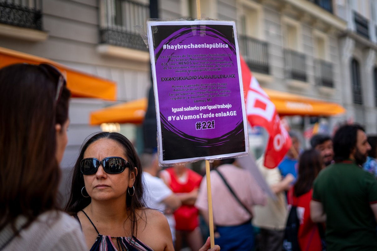 🟣 Una de las reivindicaciones del personal de la Administración General del Estado es acabar con la brecha salarial de género.

💪 Aún queda camino por recorrer hasta la igualdad real.