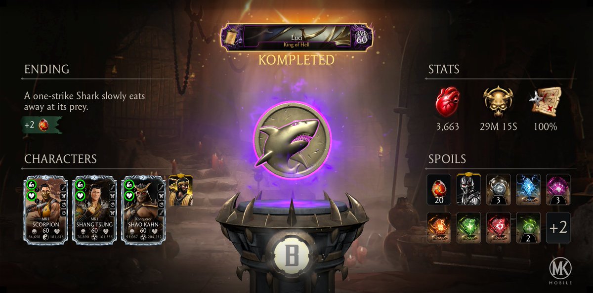 EGilburd's tweet photo. I just completed a Krypt Run in Mortal Kombat mobile! Check out my stats. https://t.co/O5AOlGnWQh