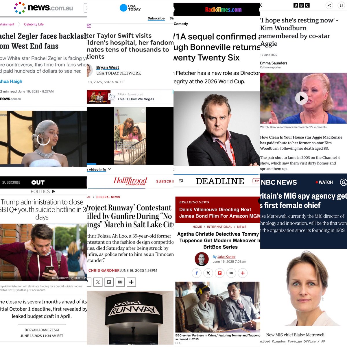 📰How’s Our Head(lines)?🗞️ This week on Bitches With Beards #podcast #news 📢 #RachelZegler #Evita #TaylorSwift #2026WorldCup #KimWoodburn #LGBTQ #Youth #ProjectRunway #NoKings #AgathaChristie #TommyandTuppence #MI6 #JamesBond