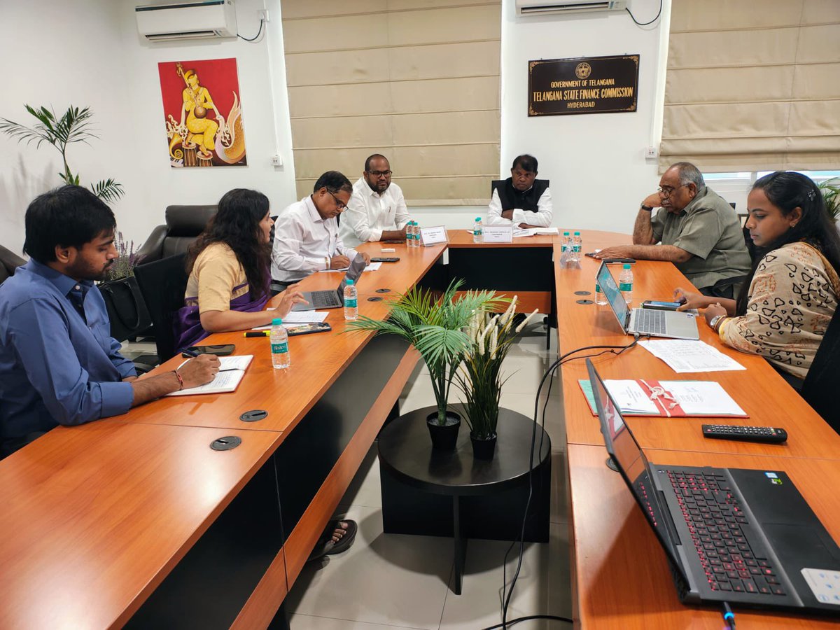Telangana Finance Commission (@tgfincom) on Twitter photo As part of its constitutional mandate, TGSFC held a review meeting with ASCI chaired by Hon’ble Chairperson <a href="/BapuRajaiah/">Rajaiah Siricilla</a> & Members <a href="/mrameshmaharaj/">M Ramesh ManikRao Maharaj</a> <a href="/Nehrunai/">Nehru naik M</a> .The meeting focused on challenges faced by newly formed ULBs transitioning from RLBs.#LocalGovernance #TGSFC #URBANISATION As part of its constitutional mandate, TGSFC held a review meeting with ASCI chaired by Hon’ble Chairperson <a href="/BapuRajaiah/">Rajaiah Siricilla</a> & Members <a href="/mrameshmaharaj/">M Ramesh ManikRao Maharaj</a> <a href="/Nehrunai/">Nehru naik M</a> .The meeting focused on challenges faced by newly formed ULBs transitioning from RLBs.#LocalGovernance #TGSFC #URBANISATION