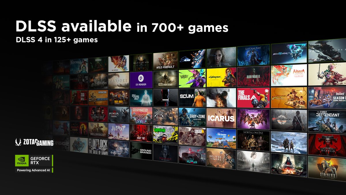 🎮 Supercharge your gaming performance with NVIDIA DLSS, available in over 700+ games and growing. 

#ZOTAC #DLSS #RTXON