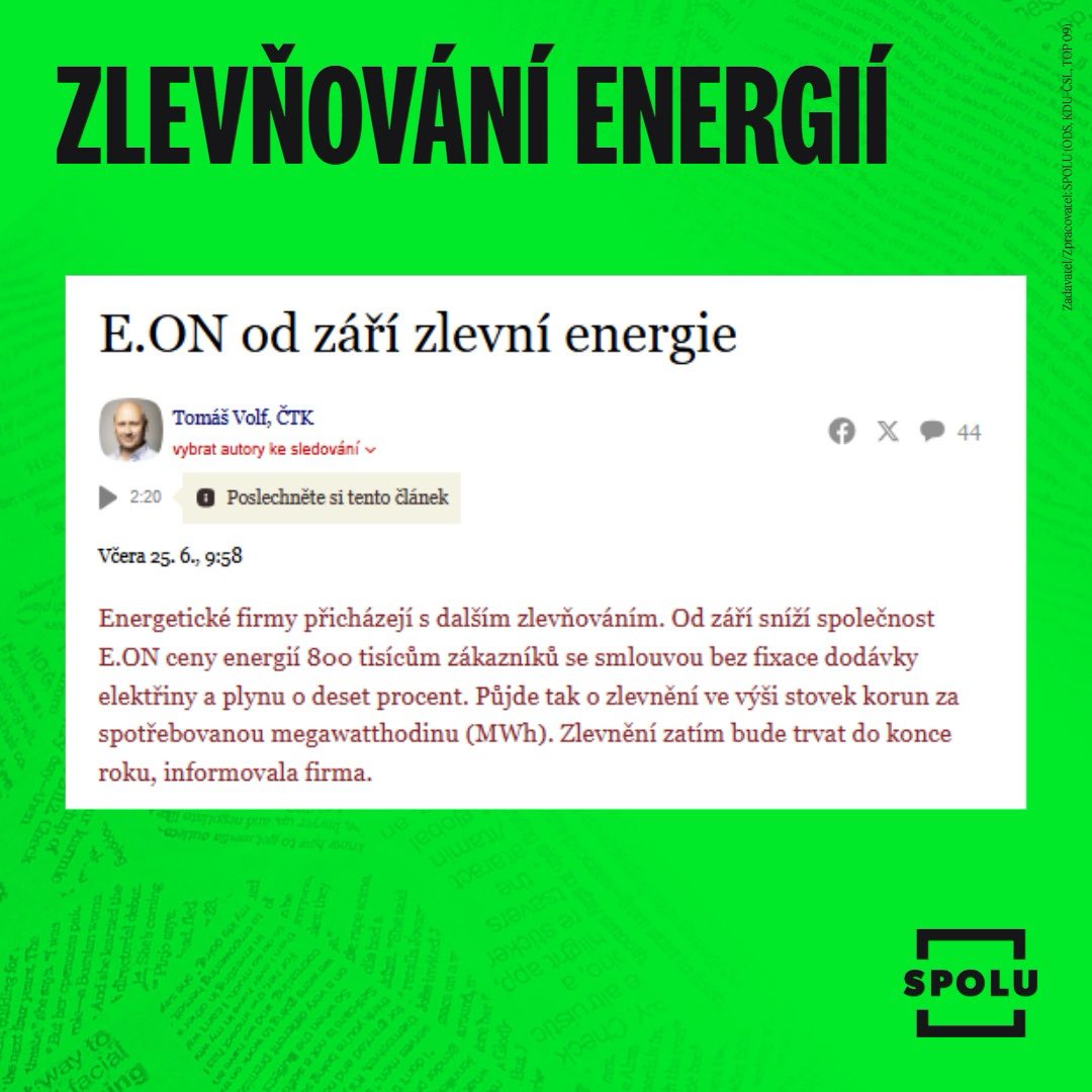 jiri_slavikk's tweet image. Další dobrá zpráva, která se nehodí prodavačům strachu.
Energetika bude v následujících letech hrát prim a mě moc těší, že jsem mohl přispět k tomu, aby se posunula dobrým směrem.