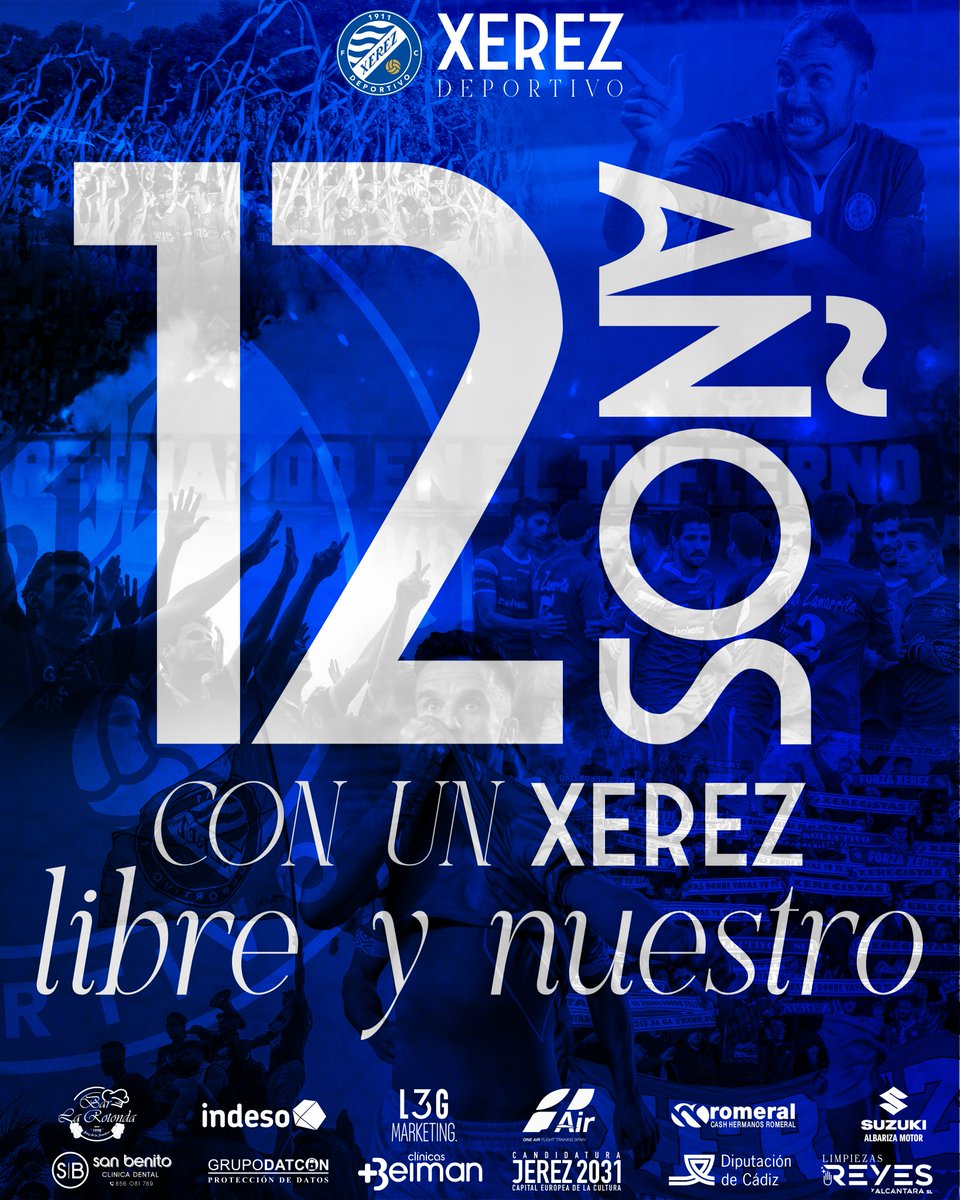 🔙📅 Hoy hace 1⃣2⃣ años desde que nació el #XerezDeportivo

💙⚽️ Un club que no surgió contra nada ni contra nadie, solo con el único objetivo de que los socios fueran los dueños de la entidad, dejando atrás años de malas gestiones y mentiras

🔜 Por delante, toda una historia