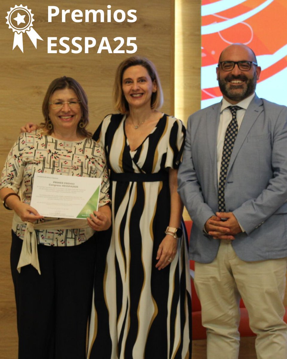 Seguridad del Paciente (@practicaseguras) on Twitter photo 🥇 Primer premio – #ESSPA2025
“Eliminación de sujeciones farmacológicas en centros sociosanitarios” recibe el primer premio por su enfoque innovador y centrado en la seguridad del paciente.
👏 ¡Enhorabuena al equipo!
#SeguridadDelPaciente #ESSPA25
<a href="/EASPsalud/">Escuela Andaluza SP</a> 🥇 Primer premio – #ESSPA2025
“Eliminación de sujeciones farmacológicas en centros sociosanitarios” recibe el primer premio por su enfoque innovador y centrado en la seguridad del paciente.
👏 ¡Enhorabuena al equipo!
#SeguridadDelPaciente #ESSPA25
<a href="/EASPsalud/">Escuela Andaluza SP</a>