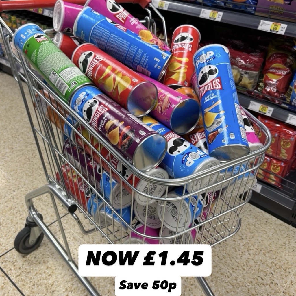 Who doesn't love a tub of Pringles? 👀 Grab yours for just £1.45, Save 50p! 🤤

Offer ends 07.07.25