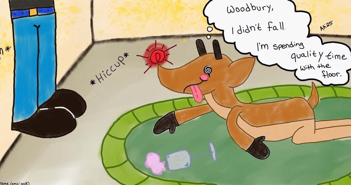 AuthorArnold_10's tweet photo. Woodbury Finds Rudi 

[Meme Comic 008. (AA ‘25)]

#Memes #meme #drunk #DrunkGuy #artistsontwitter #artistsuppport #poorlydrawn #artistuppportingartist #UGLY #ProudMoment #funny #digitalart #men #humor #MemeSeason https://t.co/ec1uza8eDg