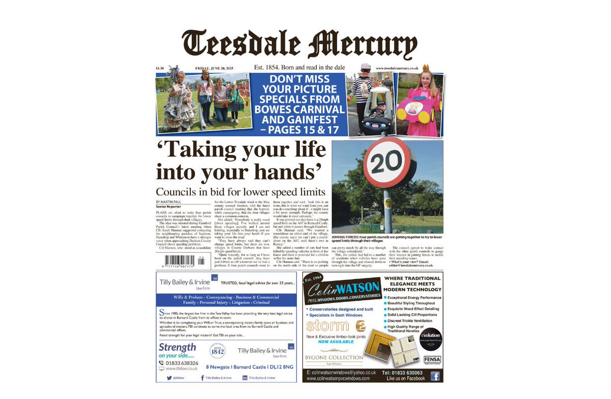 Could you be the Teesdale Mercury’s next sales manager? We're looking for a new member of our team, due to retirement. Find out more here: bit.ly/3ZLih95