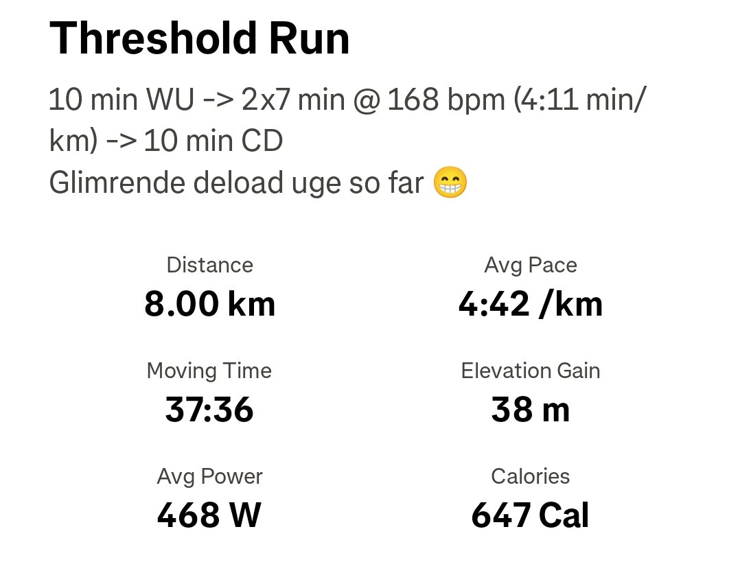 Wyldina's tweet image. Tærskeltorsdag done 😎
#TWrunDK
#DeloadWeek