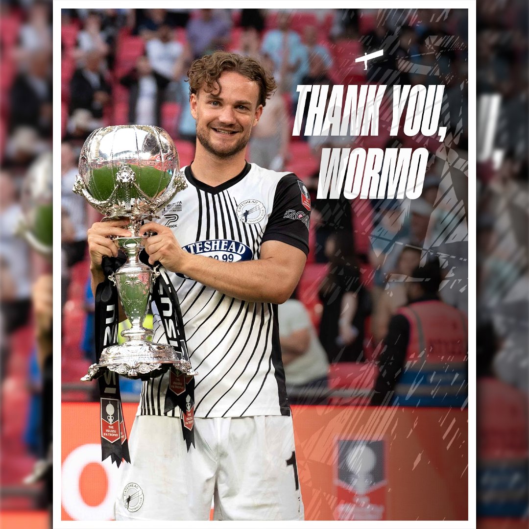 GatesheadFC's tweet photo. Ben Worman has departed the club following the expiration of his contract.

Thank you, and best of luck for whatever is next, Wormo 🤍

#WorClub ⚪️⚫️