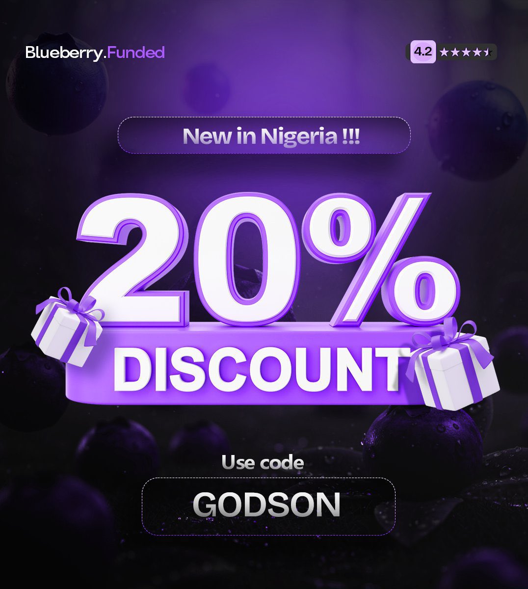 Sire Godson (@sunshine_godson) on Twitter photo Ready to trade big without risking your own cash? <a href="/BlueberryFunded/">Blueberry Funded</a>'s One-Phase Challenge is your ticket to success!
Hit a 10% profit target with a 6% static drawdown, no time limits, and keep up to 80% of your profits. Backed by Blueberry Markets, trade forex, stocks, and more Ready to trade big without risking your own cash? <a href="/BlueberryFunded/">Blueberry Funded</a>'s One-Phase Challenge is your ticket to success!
Hit a 10% profit target with a 6% static drawdown, no time limits, and keep up to 80% of your profits. Backed by Blueberry Markets, trade forex, stocks, and more