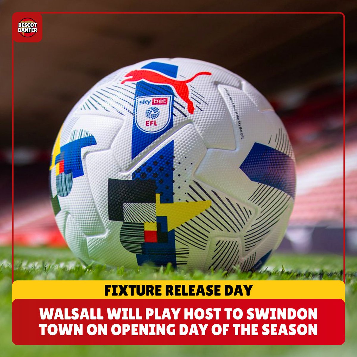 📅 𝐅𝐢𝐱𝐭𝐮𝐫𝐞 𝐑𝐞𝐥𝐞𝐚𝐬𝐞 𝐃𝐚𝐲

Walsall will begin the 2025/26 campaign at home to Swindon Town on Saturday, 2nd August.

#Saddlers #SkyBetLeagueTwo