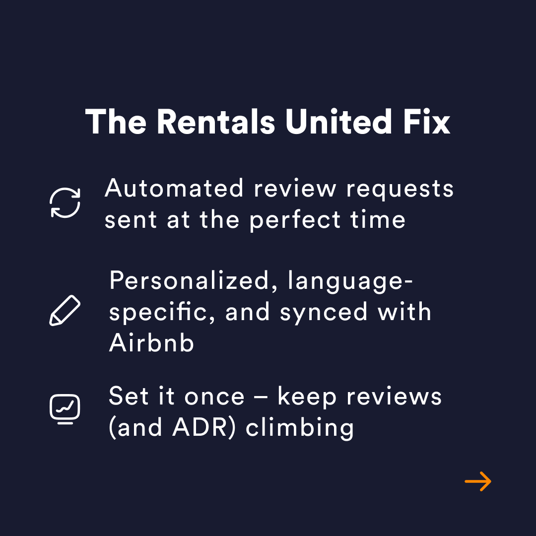 🧠 90% of guests say review quality influences their booking decision.
But collecting reviews manually? That often leads to missed opportunities and inconsistent results.

📊 Learn here how: tinyurl.com/zfmwn4xu

#AirbnbInsights #HostingTips #STRgrowth