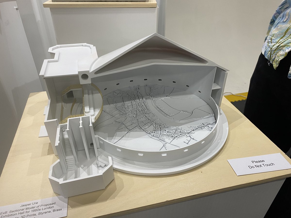 thorparchiveaub's tweet image. A lovely model of John Thorp’s unrealised proposal for a rotating model of London made by Jasper sure, on display at #newbladesshow