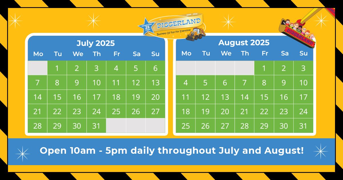 🚜 We’re open every day in July &amp; August!
🕙 10am – 5pm
🎟️ Book online to save £££s
🎉 Treat the kids to a dig-tastic day out!

👉 buff.ly/oZXxFlF