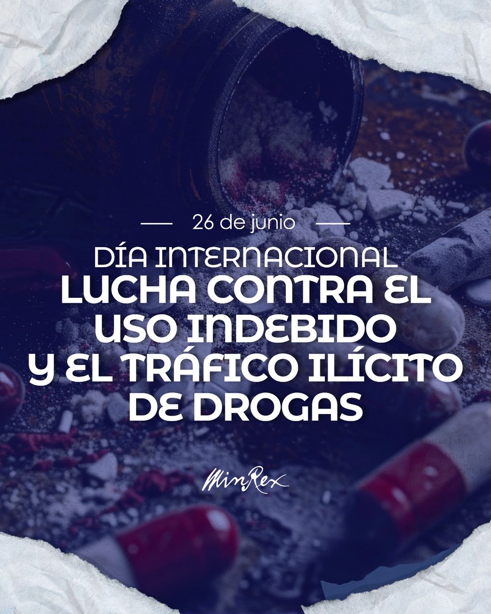En Día Internacional contra Uso Indebido y Tráfico Ilícito de Drogas, reiteramos que #Cuba mantiene su política de tolerancia cero frente a ese grave flagelo, basada en voluntad del Estado cubano de abordarlo desde un enfoque integral, con acciones de prevención y enfrentamiento.