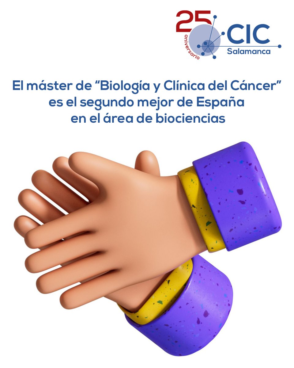 ¡Enhorabuena a todo el equipo que ha hecho posible que el máster “Biología y Clínica del Cáncer” haya sido una vez más reconocido por El Mundo como el segundo mejor de España en el área de biociencias!

Más información elmundo.es/especiales/mej…