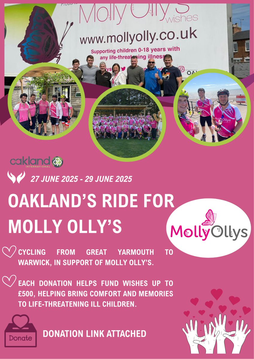 Tomorrow they're off on their big cycling challenge &amp; they can’t believe it’s finally here! 🚵🚴‍♀️🚴
Donate &amp; help make a difference by maing a <a href="/MollyOllys/">Molly Ollys</a> wish come true! You can donate here: justgiving.com/page/oakland-a…
#charity #fundraising #charitycycle #community <a href="/AttwellFarmPark/">AttwellFarmPark</a>