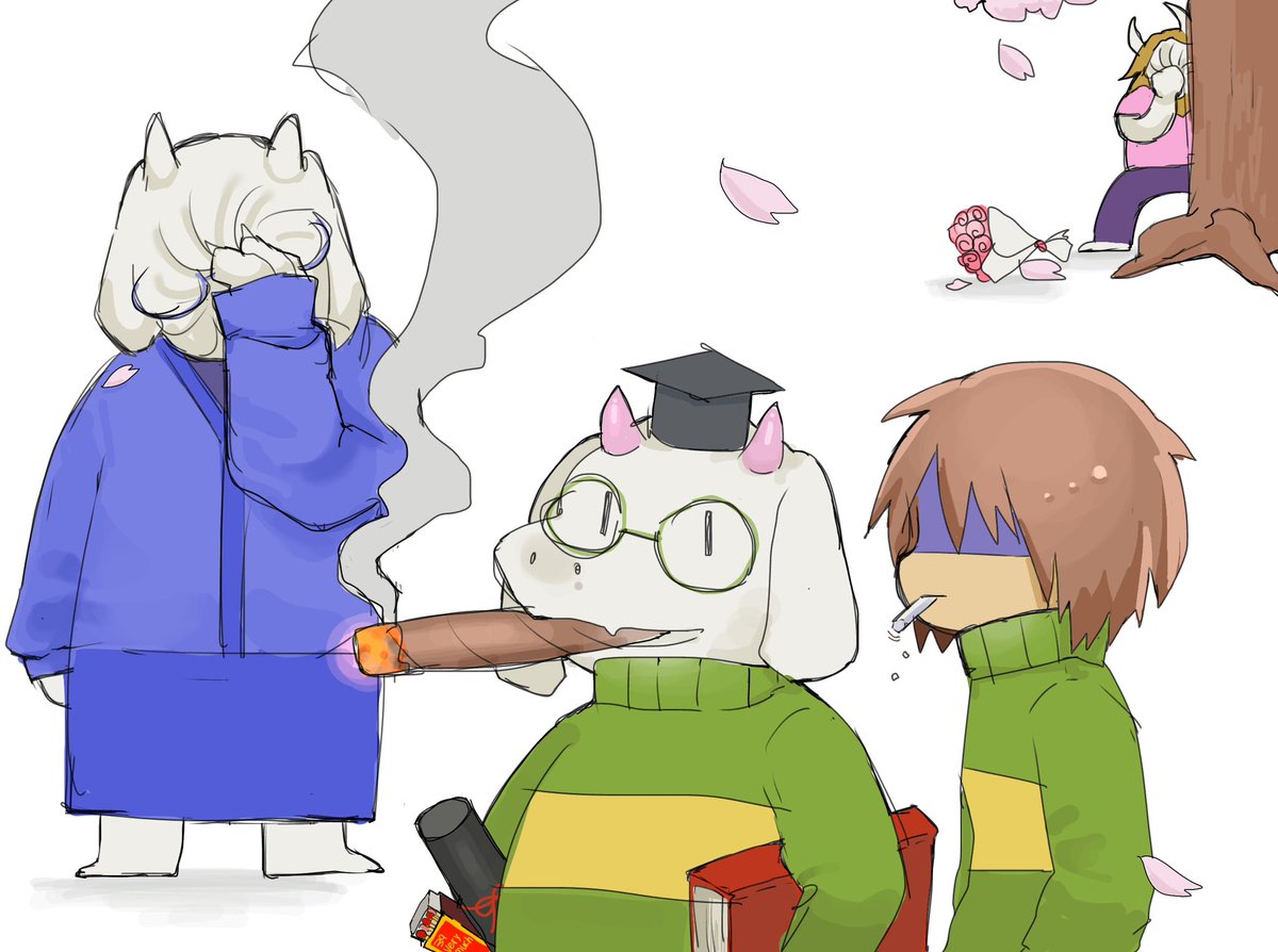 #deltarune

アズリエル？が大学から帰ってきたよ！の絵