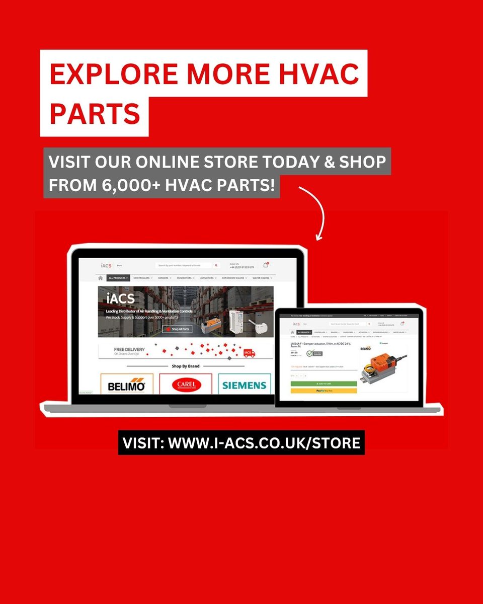 iac_systems's tweet image. The Belimo LR24A-MP actuator is a powerhouse for AHU control:
🔧 5Nm torque
⚡ 24V compatible
💧 IP54 protection

Shop 6K+ parts at 👉 i-acs.co.uk/store

#HVAC #Engineering #SmartControls #Belimo #iACS #AHU #HVACControls #AHUControls #HVACCompany #HVACLife #AirHandlingUnits