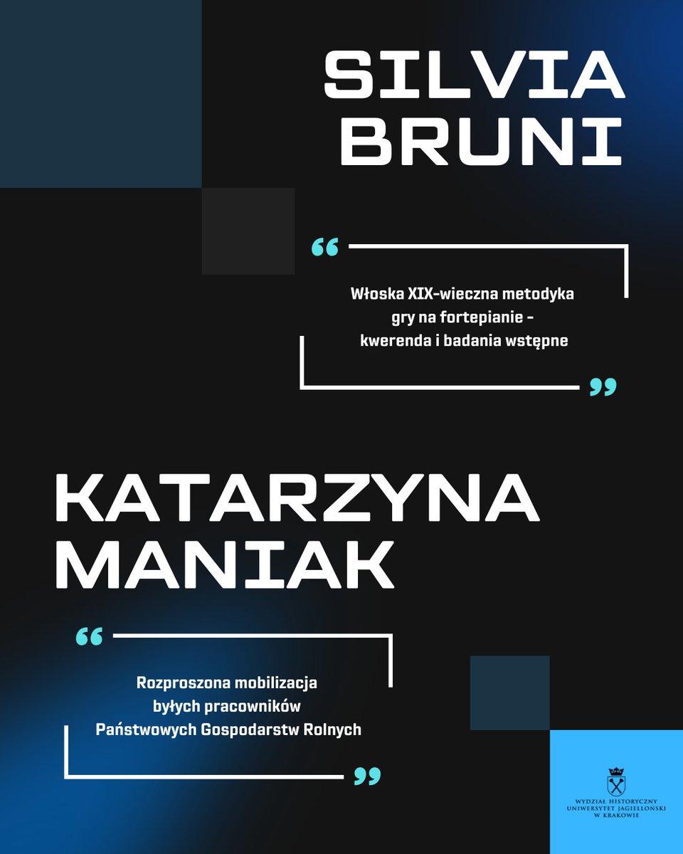 👏 Gratulacje dla dwóch laureatek programu Miniatura <a href="/NCN_PL/">Narodowe Centrum Nauki</a> &lt;3
Panie doktor - Silvia Bruni i Katarzyna Maniak - będą realizowały nowe projekty na <a href="/historycznyUJ/">Wydział Historyczny Uniwersytetu Jagiellońskiego</a> 🥳

Instytut Etnologii i Antropologii Kulturowej UJ
Instytut Muzykologii Uniwersytetu Jagiellońskiego