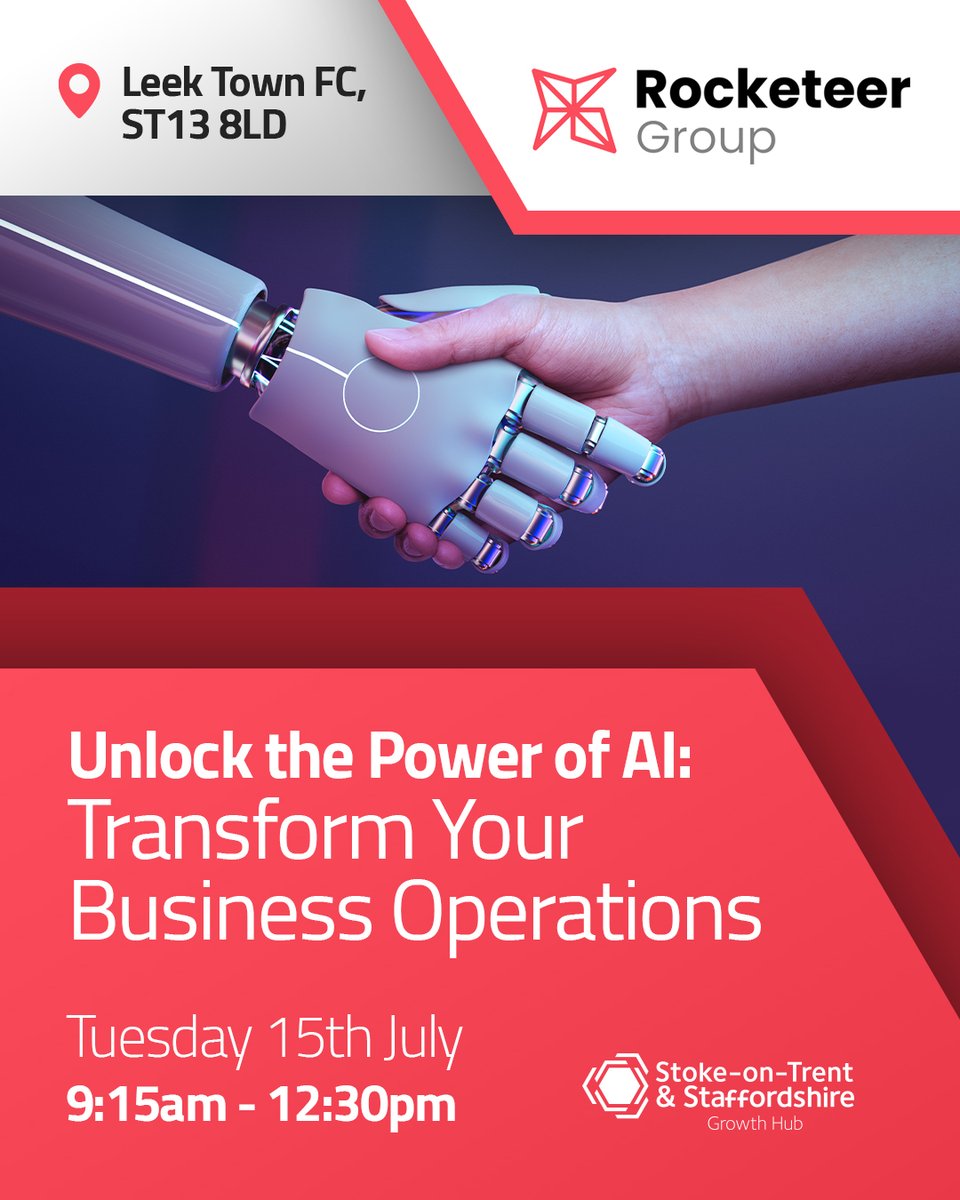 AI isn’t the future - it’s now.

Join Rocketeer for a hands-on workshop to discover how AI can streamline your business, boost efficiency &amp; cut costs.

📅 Tues 15 July
🕘 9:15am–12:30pm
🎟️ Book now: bit.ly/3T6BfDo