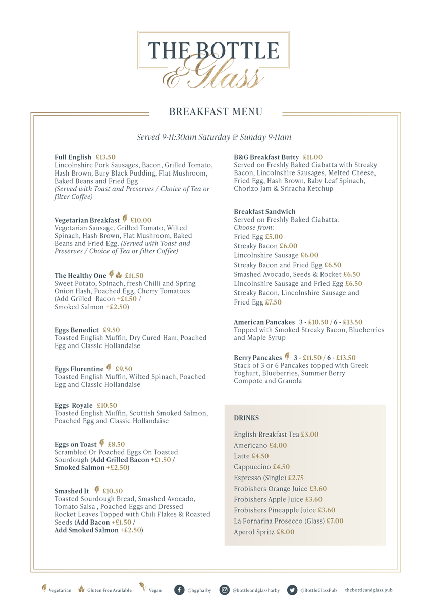 BottleGlassPub's tweet image. What's your go-to breakfast? π₯π₯π³
Whether you're fuelling up after a walk or catching up with friends over a laid-back brunch, a B&G brekky is the perfect start to your weekend! π
Breakfast is now served every Sat 9β11:30am & Sun 9β11am! π΄ Book now: bit.ly/3ke9bgX