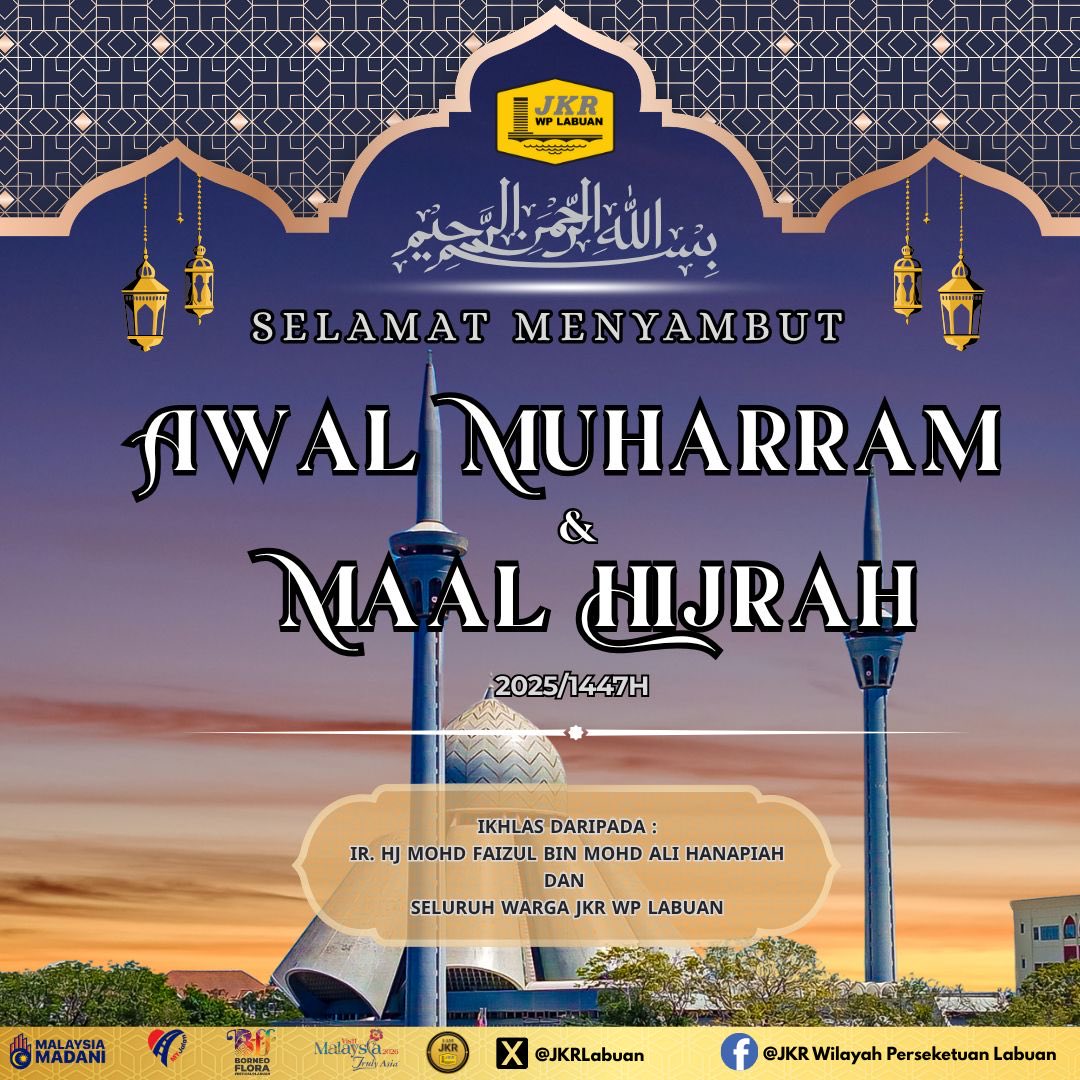JKR Labuan (@jkrlabuan) on Twitter photo Salam Maal Hijrah..Semoga tahun ini membawa kerahmatan kepada kita semua..Aameen 🤲
<a href="/RoslanisE/">Roslan bin Ismail</a>
<a href="/IPJKR_Official/">JKR Malaysia Rasmi</a> Salam Maal Hijrah..Semoga tahun ini membawa kerahmatan kepada kita semua..Aameen 🤲
<a href="/RoslanisE/">Roslan bin Ismail</a>
<a href="/IPJKR_Official/">JKR Malaysia Rasmi</a>