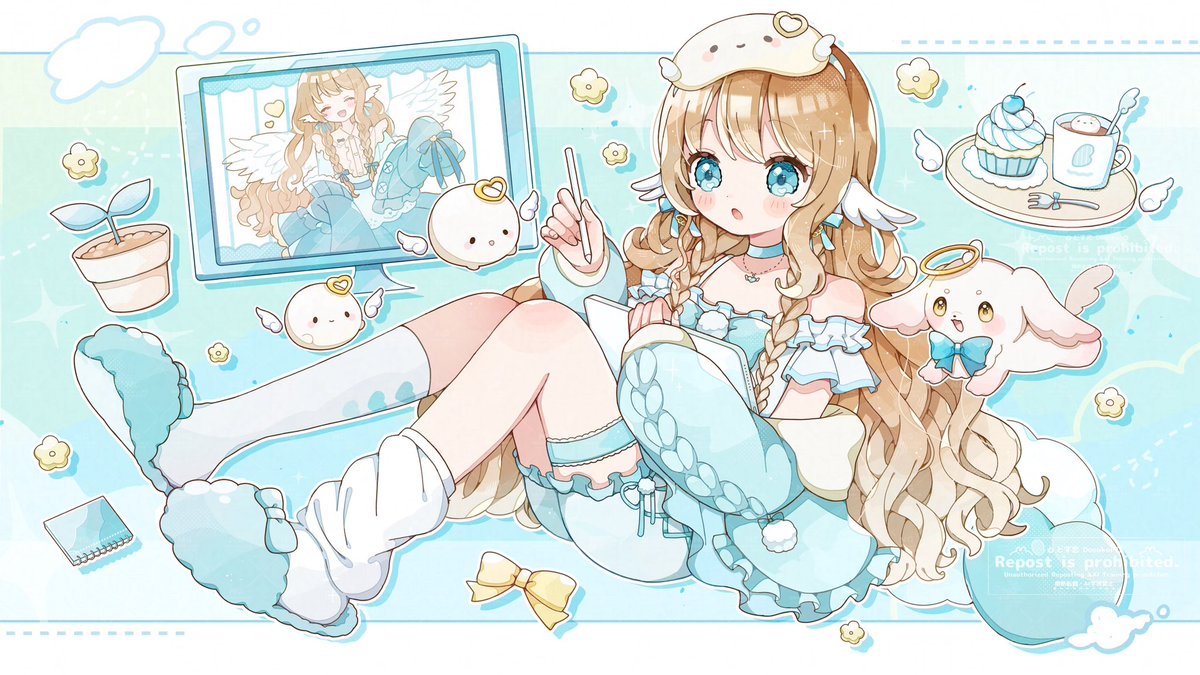 「⟡work⟡ 白羽みら様(#mirawhite_o0)のオリジナル楽曲『ゆるふわ」|どす恋のイラスト