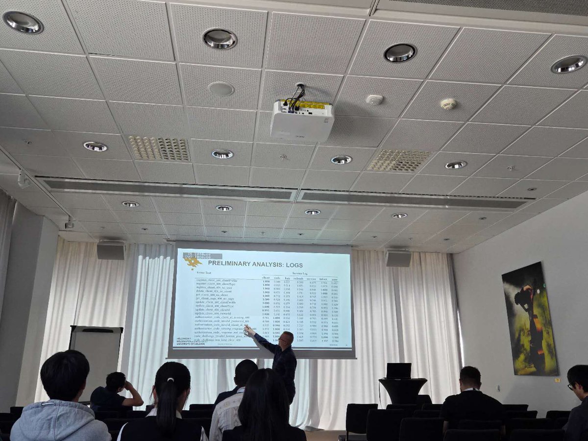 Great to see Jesse Nyyssölä from the University of Helsinki, at #PROMISE2025! He just wrapped up an insightful talk on "LO2: Microservice API Anomaly Dataset of Logs and Metrics." Interesting work on anomaly detection and architectural degradation in microservice systems!