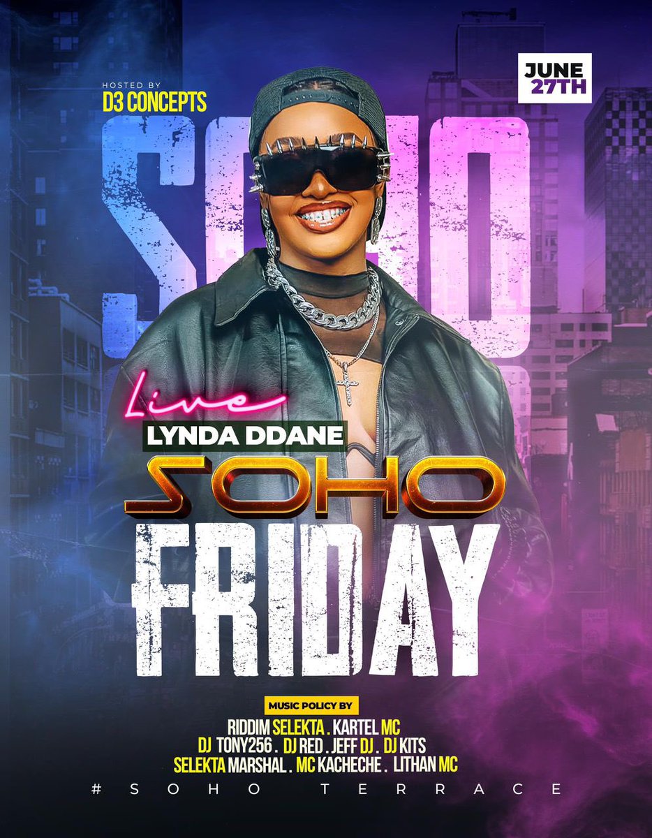 Shan Bae Official ๐ฆ (@shanbae012) on Twitter photo Are you guys ready for <a href="/lynda_ddane/">Lynda Ddane</a> tomorrow at <a href="/SoHoTerraceMbra/">SoHo Terrace</a> in
#SohoFridays?! Yโall donโt have to miss out her vibes and offcos the big line up of our Mcz and Djz ๐ฅณ๐ Are you guys ready for <a href="/lynda_ddane/">Lynda Ddane</a> tomorrow at <a href="/SoHoTerraceMbra/">SoHo Terrace</a> in
#SohoFridays?! Yโall donโt have to miss out her vibes and offcos the big line up of our Mcz and Djz ๐ฅณ๐