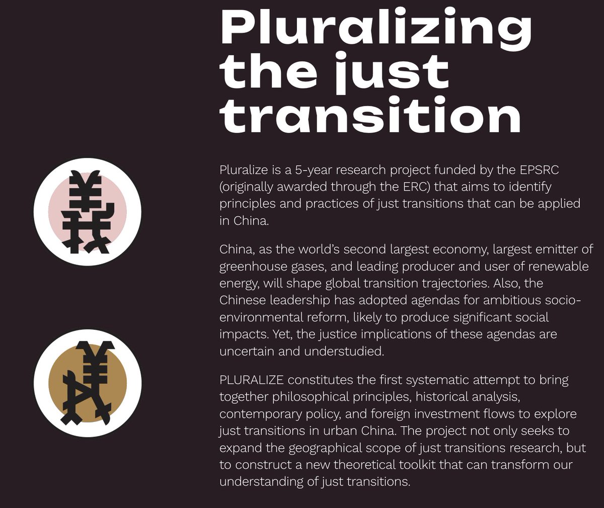 Urban_Inst's tweet image. The Urban Institute is pleased to launch the website of the PLURALIZE project!
PLURALIZE is a 5-year research project funded by the (EPSRC) that aims to identify principles + practices of just transitions that can be applied in China led by Linda Westman
pluralize.co.uk
