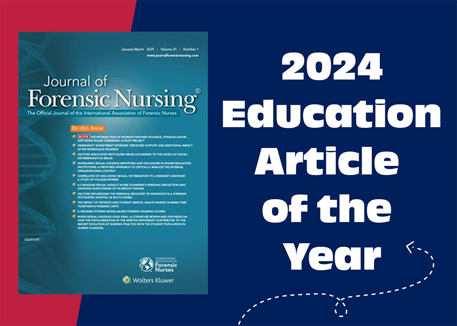 USACONursing's tweet photo. The article "The Importance of Multidisciplinary Trauma-Informed Training in Addressing Campus-Based Sexual Violence" was named the 2024 Education Article of the Year by the Journal of Forensic Nursing. Congratulations to Dr. Candice Selwyn and her co-authors! https://t.co/ogNwd9Xw9L