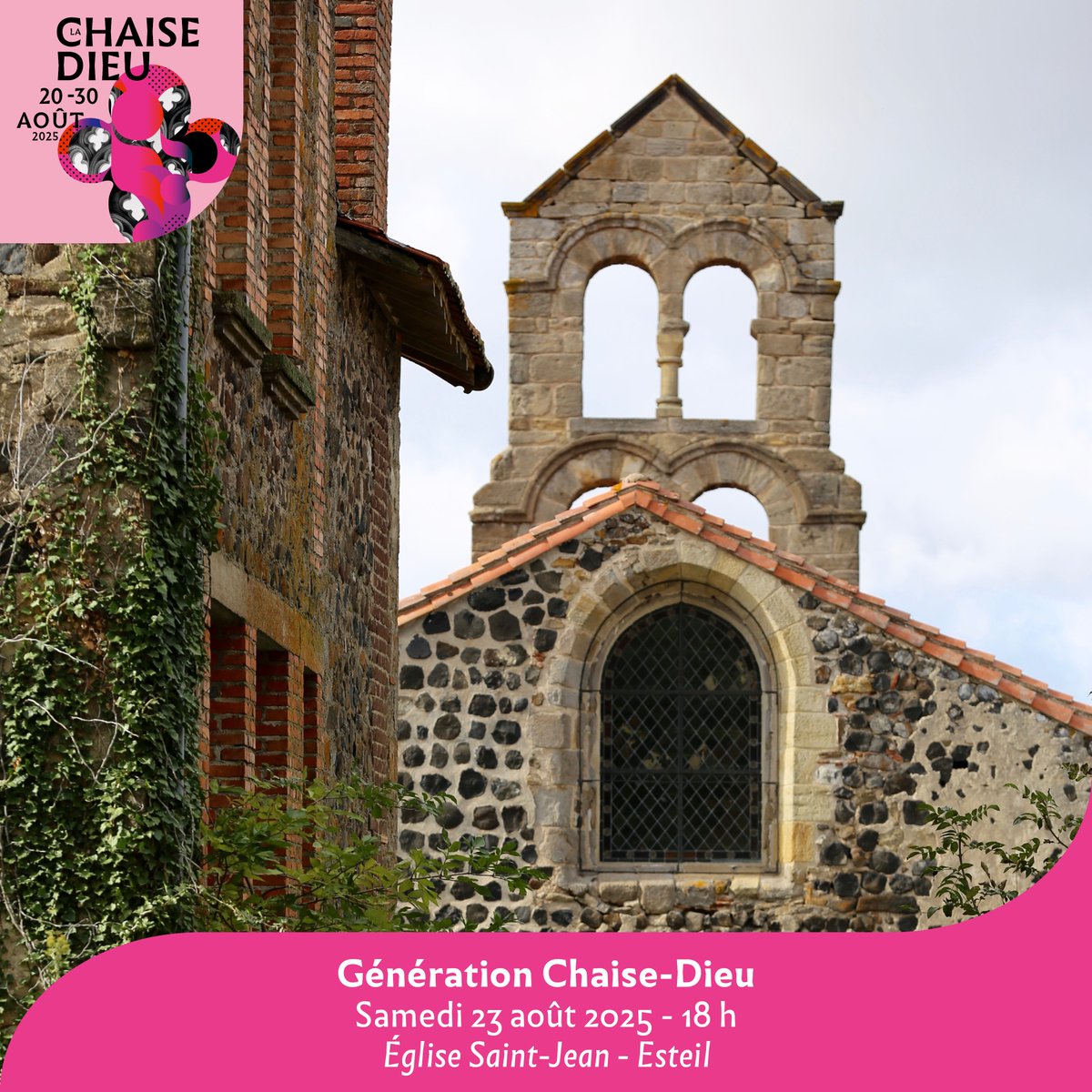 [Génération Chaise-Dieu 🎼] A retrouver le 23 𝘢𝘰û𝘵 à 𝘱𝘢𝘳𝘵𝘪𝘳 𝘥𝘦 18𝘩 ☀️ à 𝘿𝙪𝙣𝙞è𝙧𝙚𝙨 (église St-Martin) &amp; à 𝙀𝙨𝙩𝙚𝙞𝙡 (église St-Jean) 👉Infos : bit.ly/4kreMwX / bit.ly/457vnRB
Soutenu par <a href="/EDF_AuRhAlpes/">EDF Auvergne-Rhône-Alpes</a> <a href="/FondationOrange/">FondationOrange</a> et <a href="/auvergnerhalpes/">Auvergne-Rhône-Alpes</a>
