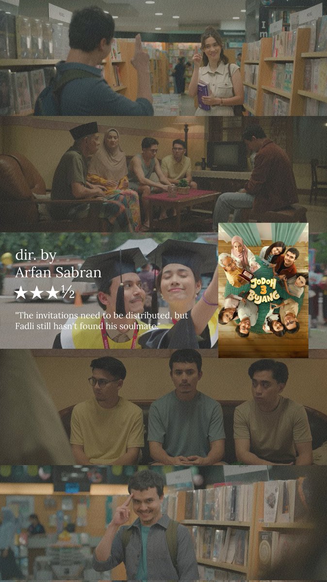 Jodoh 3 bujang ini seru, sweet, dan kerasa hangat. Kalau mau nyari drama romansa, keluarga, komedi, dan pembelajaran adat istiadat ini bisa jadi salah satu pilihan. Karena kerasa all in one. Film ini punya konflik yang berhasil intriguing gue, kompleks, dan unexpected 
★★★½