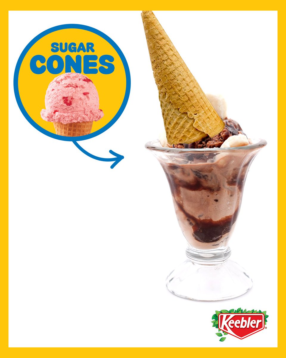 There’s no wrong way to enjoy a cone. 🍦💛 Scoop it, crush it, dip it—however you like it, a Keebler cone just makes it more fun.  What is your favorite ice cream flavor to pair with a Keebler cone? 🍦