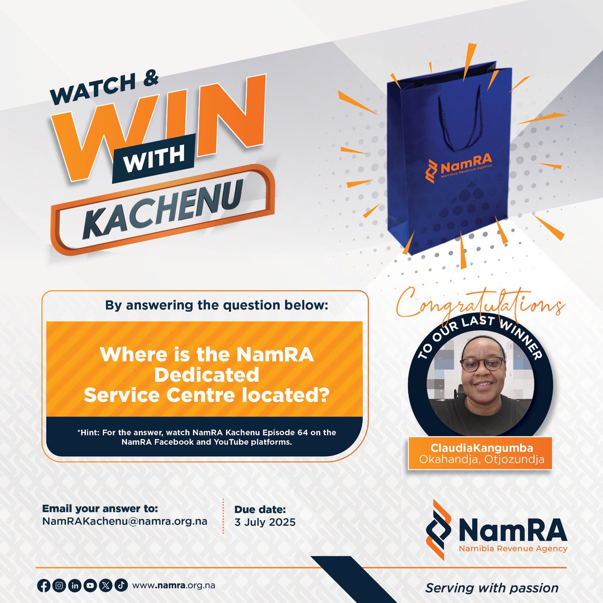 📌 Watch &amp; WIN with Kachenu.

Congratulations to our last episode winner, Claudia Kangumba.