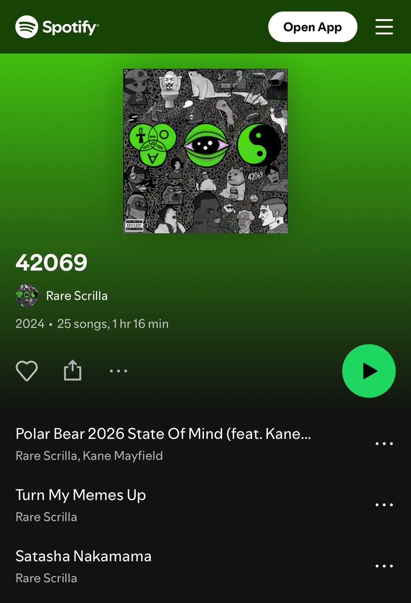 aotm.gallery/collection/420…

open.spotify.com/album/4RrK7DrQ…

Treat this listening experience as  an art project - cuz that what it is - using very early ai - which in 3-4 years will be crazy imo
