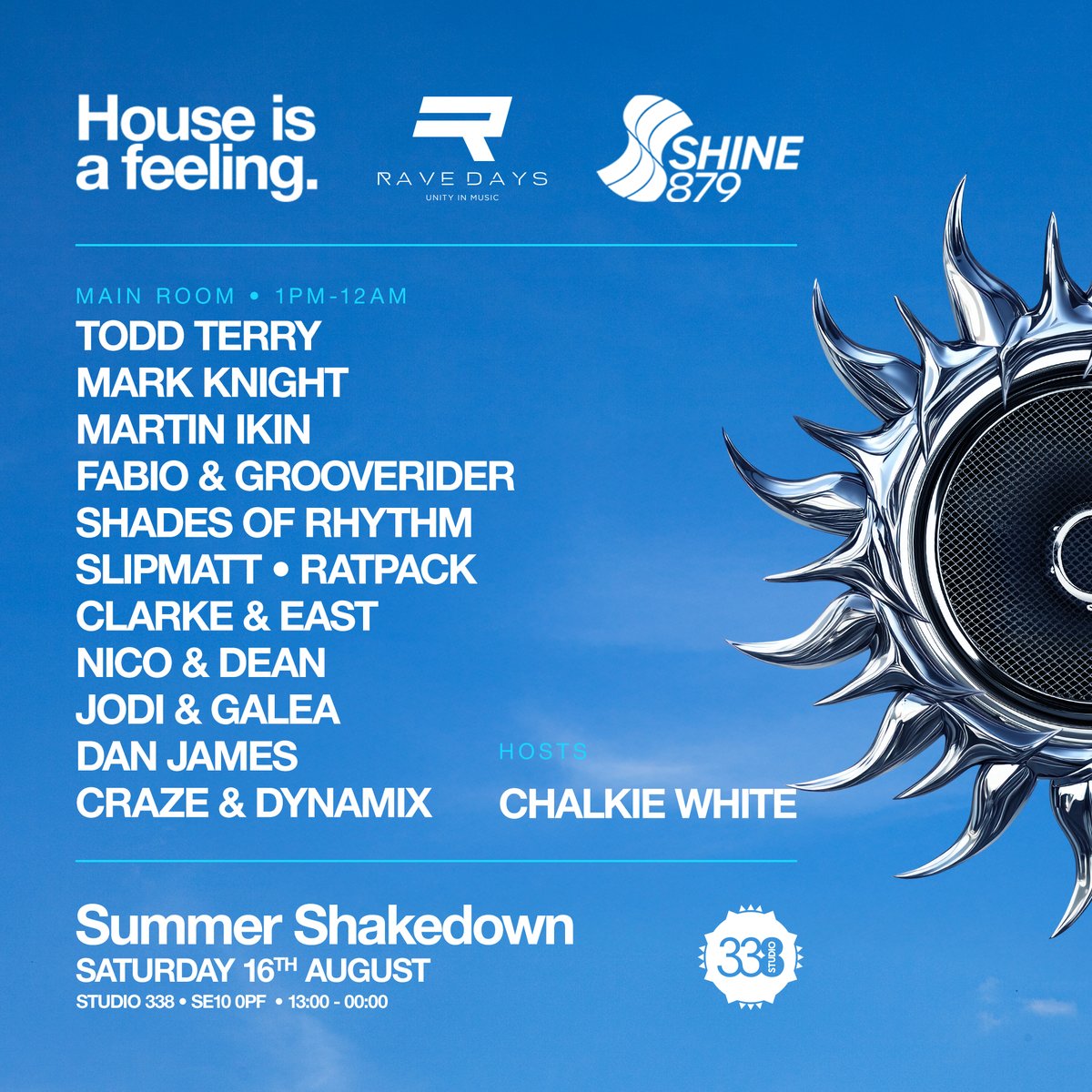 Todd Terry (@djtoddterry) on Twitter photo The Summer Shakedown- House Is A Feeling! <a href="/houseisafeelin1/">House is a feeling.</a> at <a href="/studio338/">studio338</a> London <a href="/djtoddterry/">Todd Terry</a> <a href="/djmarkknight/">DJ Mark Knight</a> <a href="/Martin_Ikin/">Martin Ikin</a> + more <a href="/shine879/">Shine 879 DAB Radio</a> #housemusic
TICKETS HERE tickettailor.com/events/houseisโฆ The Summer Shakedown- House Is A Feeling! <a href="/houseisafeelin1/">House is a feeling.</a> at <a href="/studio338/">studio338</a> London <a href="/djtoddterry/">Todd Terry</a> <a href="/djmarkknight/">DJ Mark Knight</a> <a href="/Martin_Ikin/">Martin Ikin</a> + more <a href="/shine879/">Shine 879 DAB Radio</a> #housemusic
TICKETS HERE tickettailor.com/events/houseisโฆ