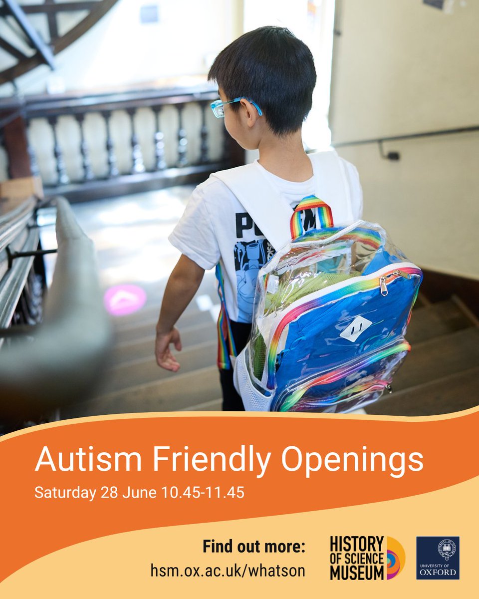History of Science Museum (@hsmoxford) on Twitter photo ⭐ Autism-Friendly Opening Sat 10.45-11.45 ⭐
Join us for a peaceful exploration of the museum, perfect for families with members on the autism spectrum.
To book email Helen at learning@hsm.ox.ac.uk
<a href="/keenoxford/">KEEN Oxford</a> <a href="/AutismOxfordUK/">Autism Oxford UK</a> <a href="/LittleOxplorers/">Little Oxplorers</a> <a href="/oxinaboxnew/">oxinabox.co.uk</a> ⭐ Autism-Friendly Opening Sat 10.45-11.45 ⭐
Join us for a peaceful exploration of the museum, perfect for families with members on the autism spectrum.
To book email Helen at learning@hsm.ox.ac.uk
<a href="/keenoxford/">KEEN Oxford</a> <a href="/AutismOxfordUK/">Autism Oxford UK</a> <a href="/LittleOxplorers/">Little Oxplorers</a> <a href="/oxinaboxnew/">oxinabox.co.uk</a>