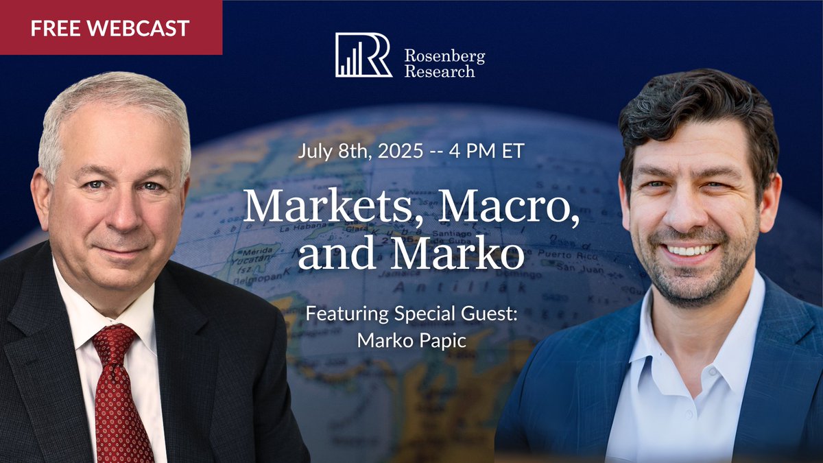 RR_Insights's tweet image. 🌍“Markets, Macro, and Marko” | Free Special Webcast -- July 8th, 2025 @ 4PM ET
Join David Rosenberg for a rare, Special Complimentary Webcast featuring one of the sharpest minds in global strategy: Marko Papic.
Marko recently returned to the Bank Credit Analyst as…