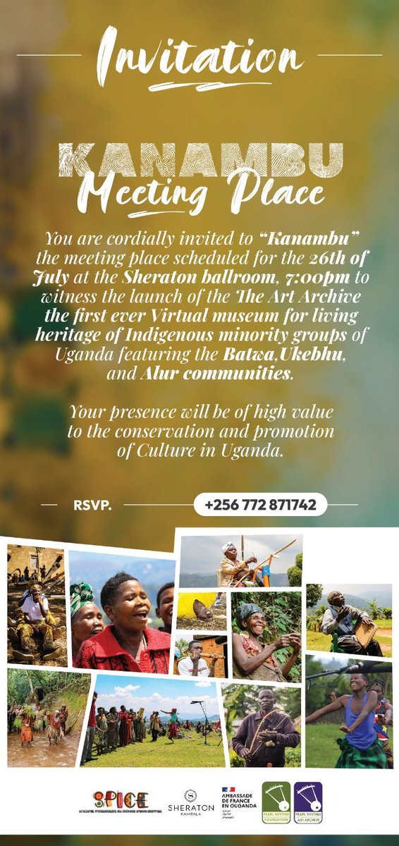 PearlRhythm's tweet image. Immerse @KANAMBU Concert & the grand launch of the Art Archive, a Virtual Museum &
experience sounds & traditions of Ug's indigenous Culture featuring fusion artist & cultural conservationist Suzan Kerunen.This event will feature artists from the Batwa & Ukebhu communities.