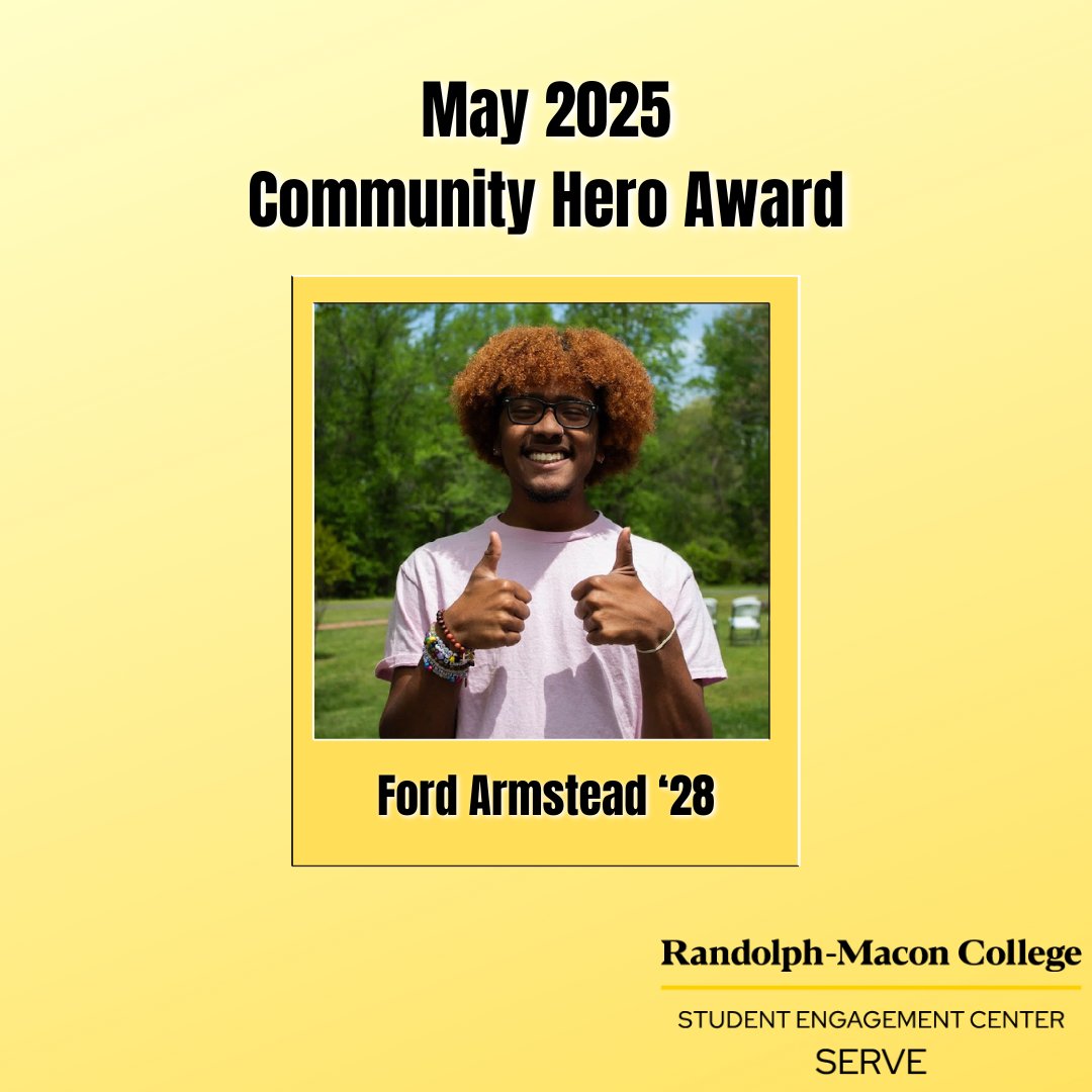 Congratulations to Ford Armstead for winning the SERVE Community Hero Award for May 2025! Ford actively supports his community by mentoring local teens and volunteering with the SERVE Committee.