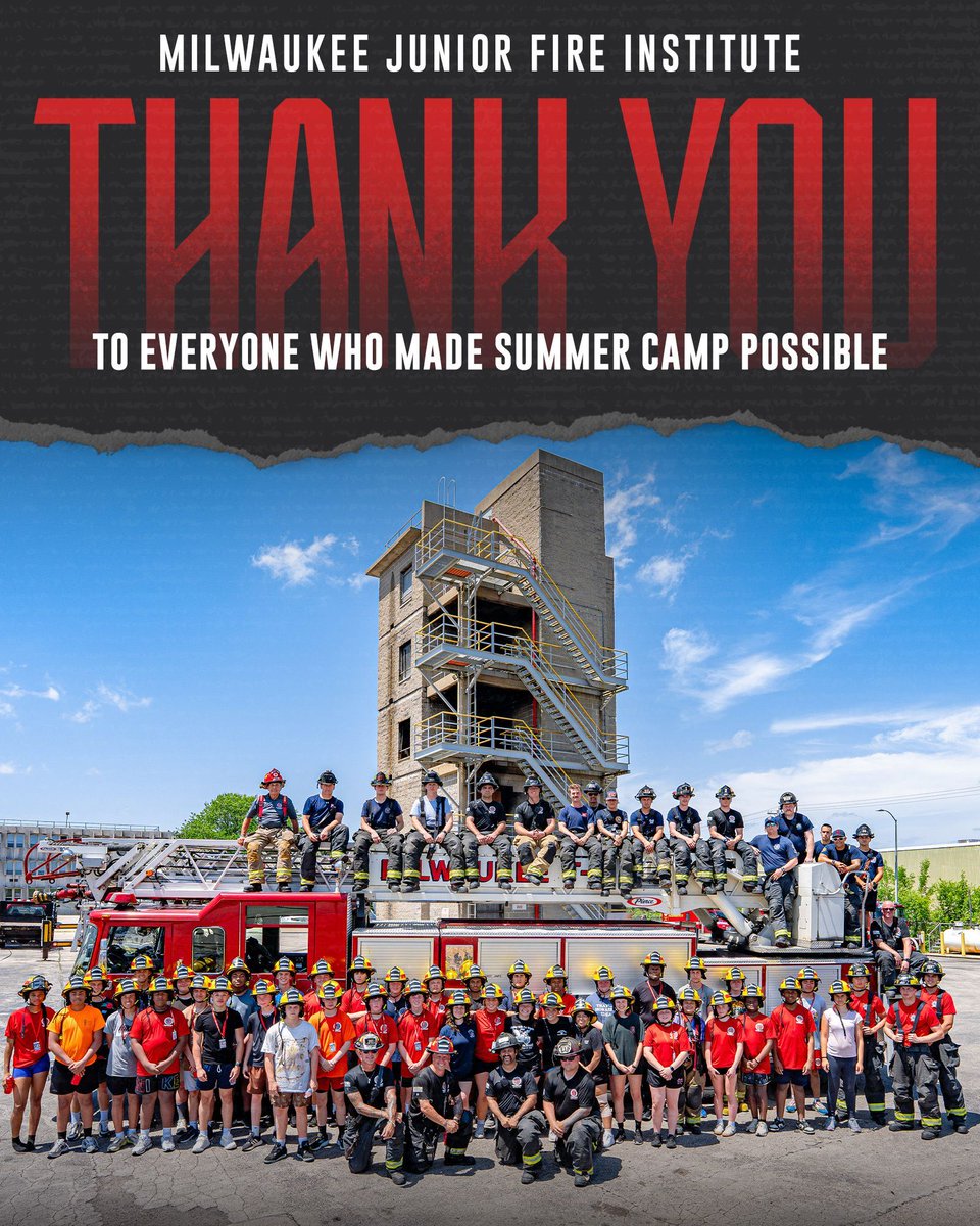 Milwaukee Junior Fire Institute (@mkejfi) on Twitter photo JFI extends its sincere thanks to everyone who helped support this yearβs summer camp. It is only due to to the generosity of our funders and #volunteers that we can continue to offer this exciting opportunity for our #Milwaukee #students.
Learn more:
π mkejfi.com JFI extends its sincere thanks to everyone who helped support this yearβs summer camp. It is only due to to the generosity of our funders and #volunteers that we can continue to offer this exciting opportunity for our #Milwaukee #students.
Learn more:
π mkejfi.com