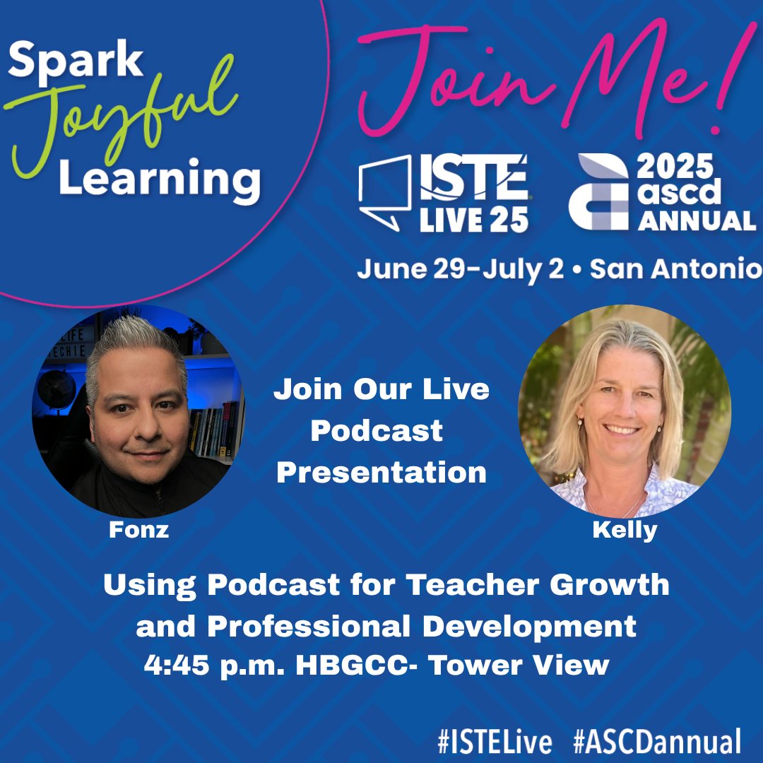MyEdTechLife's tweet image. 🎙️Going live at @ISTEofficial with @KellyPared!
We’re showing how podcasting builds teacher voice, sparks real PD, and brings fresh energy to learning.
Swing by, grab the mic, and be part of the convo.
#MyEdTechLife #TeachingPython #EdTech #TeacherPD #PLN #ISTE2025