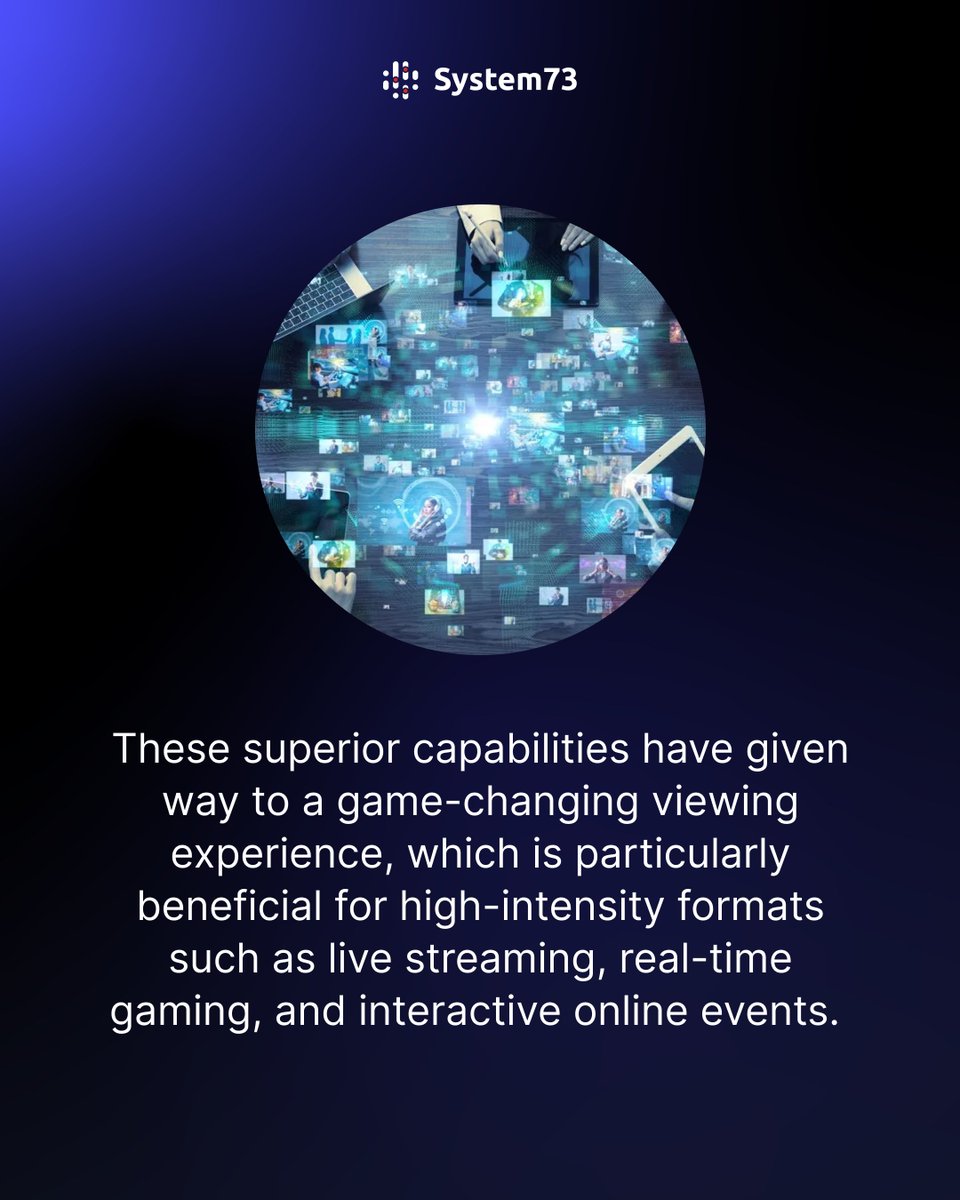 What is 5G? ⚡️ 5th gen wireless: Ultra-fast (20 Gbps), low latency (1ms). 
Perfect for live content. Handles high demand.✅
Learn more about 5G technology and how its a game changer for streaming quality at system73.com/post/5g-techno…