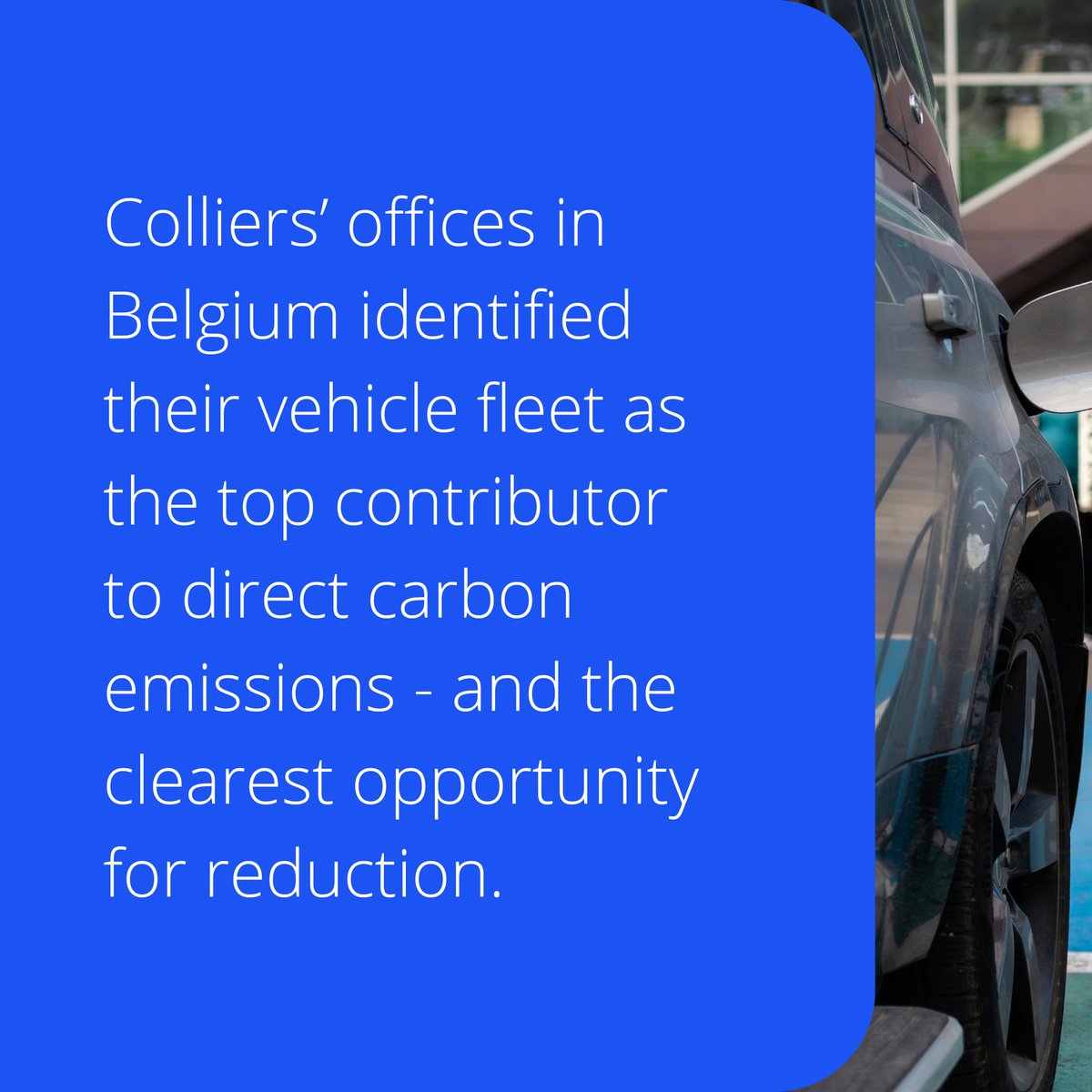 Colliers's tweet image. We took focused action in Belgium - electrifying 50% of our fleet in just two years by targeting our biggest emissions source. A big step toward our net-zero goals. Learn more:  ow.ly/GlsN50Wgosv
#ColliersImpact #Sustainability #NetZero #FleetElectrification