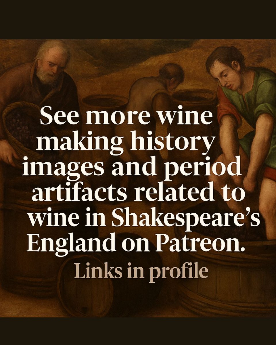 🍇 This 1575 painting by Francesco Bassano captures a vivid moment of winemaking in the Renaissance:
– Grapes poured by hand
– Crushed by bare feet
– Stored in towering barrels

This is the kind of wine Shakespeare’s England would have known.
We explore what went into every